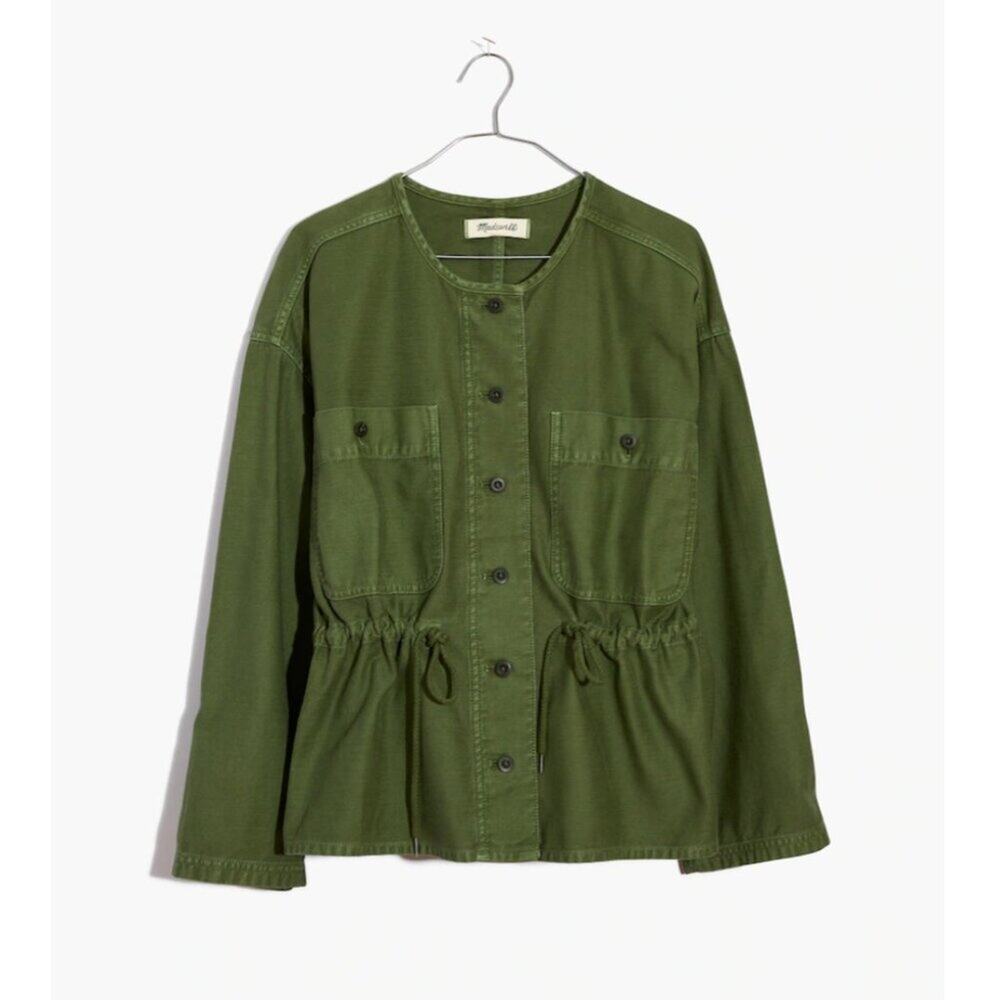 Madewell Claremont Drawstring Army Green Jacket - Picture 2 of 8
